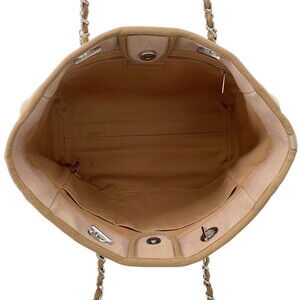Chanel Deauville Tote Bag Logo Canvas